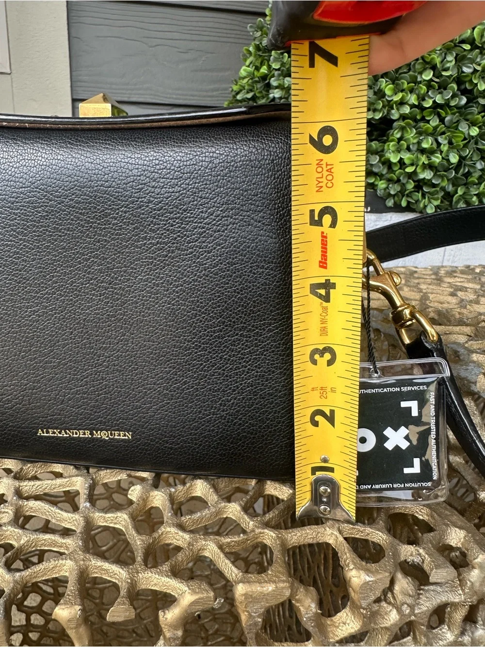 Alexander McQueen Black Leather Bag with Gold Hardware